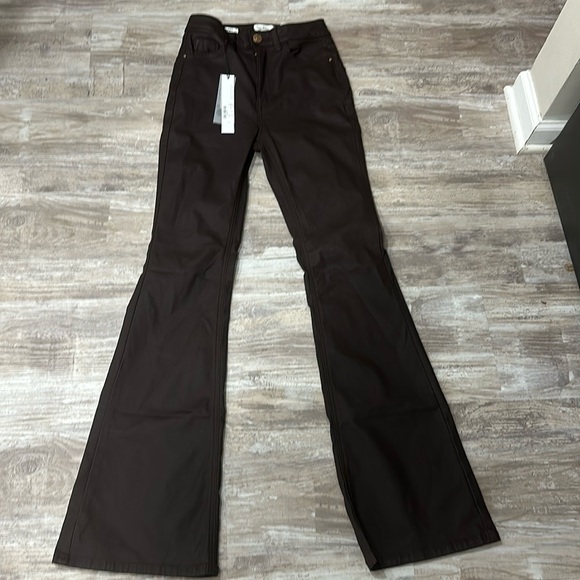 River Island Pants - River island denim specialist pants size 6. Dark brown. High rise flare.